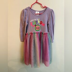4/30$ Cocomelon Cute Rainbow Dress with Tulle Skirt 5 years